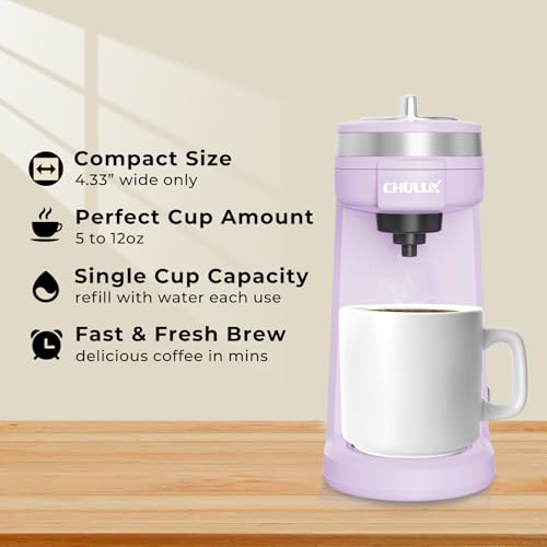 CHULUX-Mini-Coffee-Maker-for-K-Capsule-Single-Serve-Coffee-Maker-for-One-Cup-Americano-Lightweight-Pod-Coffee-Machine-Lavender CHULUX Mini Coffee Maker for K Capsule Single Serve Coffee Maker for One Cup Americano Lightweight Pod Coffee Machine Lavender