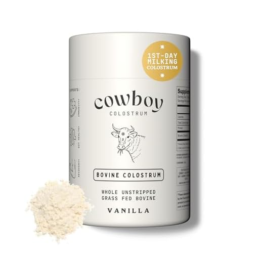 Cowboy - The Exclusive 1st Milking, Whole, Grass Fed Colostrum Supplement for Full Body Health - Bovine Colostrum Powder Packed w/Bioactive Nutrients - Sugar Free (Vanilla, 40 Servings)