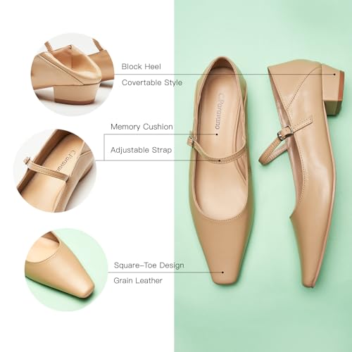Image of C.Paravano Women's Pumps | Mary Jane Flats | Low Heel Dress Shoes | Convertible Heel Shoes