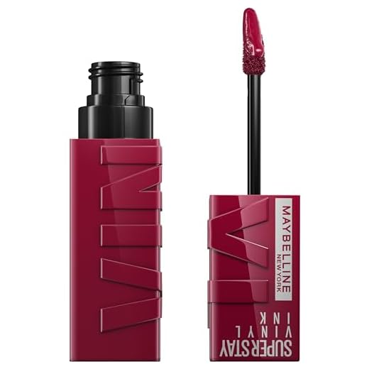 Maybelline Super Stay Vinyl Ink Longwear No-Budge Liquid Lipcolor Makeup, Highly Pigmented Color and Instant Shine, Unrivaled, Berry Burgundy Lipstick, 0.14 fl oz, 1 Count