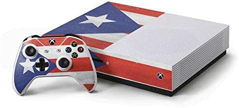 Skinit Decal Gaming Skin Compatible with Xbox One S Console and Controller Bundle - Originally Designed Puerto Rico Flag Distressed Design