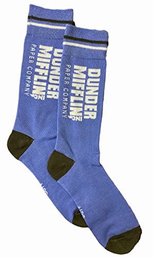 The Office - Dunder Mifflin Crew Socks (Blue/Black, One Size)