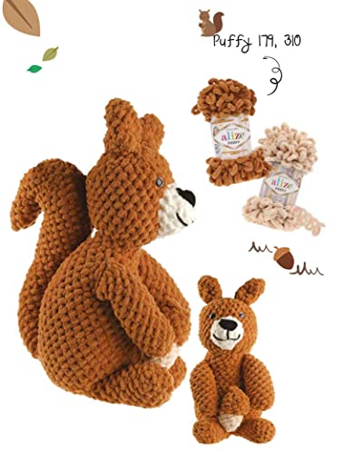 Alize Puffy Baby Blanket Yarn Lot Of 3Skn 300Gr 30Yds 100% Micropolyester Soft Yarn Hand Knitting Yarn Super Chunky Bulky Woven Worested Yarn (416) #TOP1