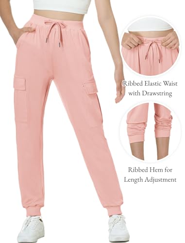 Image of EXARUS Girls Hiking Cargo Pants Joggers Teen Quick Dry Lightweight Slim Fit