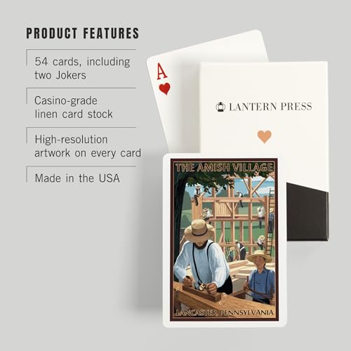 Lantern Press Lancaster County, Pennsylvania, Baraja de Poker 52 Cartas miniatura 3