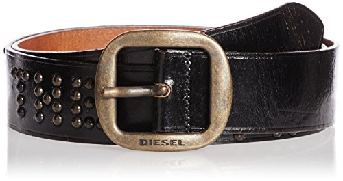 Diesel BRAVE CINTURA BELT Gürtel Herren Echtleder (Schwarz, 95 cm)