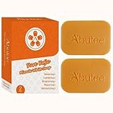 ARBUTEE | Pure Kojic Acid Skin Brightening Whipp Soap Glowing & Radiance Skin, Dark Spots, Uneven Skin Tone Maximum Strength, NO SLS, NO Paraben, Cruelty Free(2 Bars, Pure Kojic+Mesh)