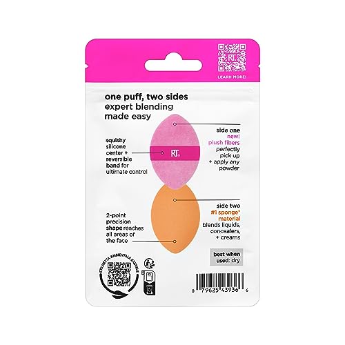 Real Techniques Miracle 2-In-1 Powder Puff, Dual-Sided, Full-Size Makeup Blending Puff, Reversible Elastic Band, Precision Tip Makeup Sponge and Powder Puff, For Liquid, Cream and Powder, 1 Count - Image 17 thumbnail