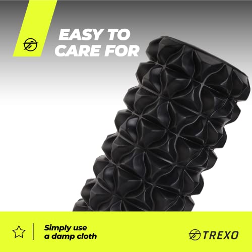 Rouleau de Massage Musculaire Longueur 33 cm et Diamètre 14 cm Mousse EVA et PVC Picots Noir pour Exercice à La Maison Pilates Yoga Stretching Physiothérapie – Image 6