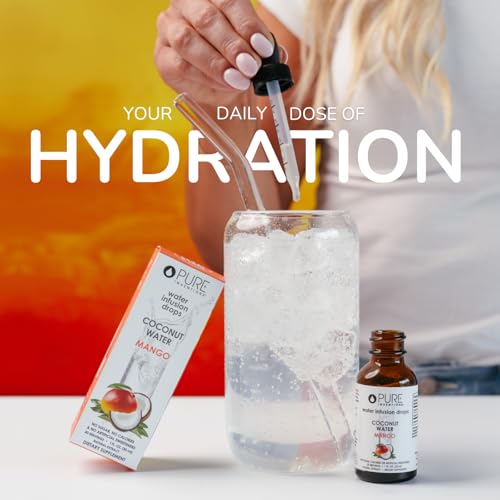 Image of Pure Inventions - Coconut Water Infusion Drops - Electrolytes - Sugar-Free Hydration, Zero Calories, No Artificial Sweeteners, Clean Ingredients - Mango, 30 Servings