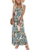 Maxi Dress Boho Summer Dresses for Women Spring Dresses Beach Vacation Clothes Cruise Outfits Resort Wear 2026 Flowy Long Hawaiian Dresses Pockets Tropical Casual Green St Patricks Day Accessories