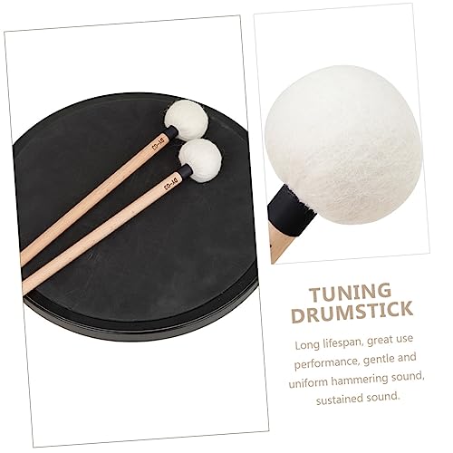 2 piezas de baquetas de felpa con mango de madera para percusión negro miniatura 5