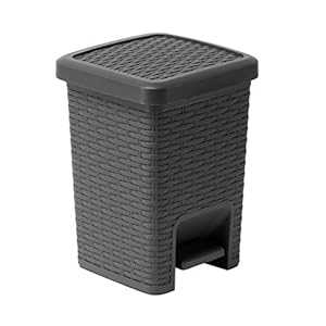 Addis Rotan Effect Vierkant Badkamer Pedaal Afval Vuilnisbak