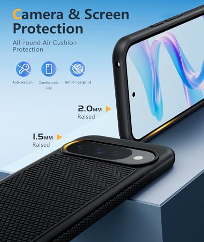 Image of FNTCASE for Google Pixel 10 Case: for Pixel 10 /10 Pro Phone Case with Screen Protector, Soft TPU Google 9 /9 Pro Military Grade Drop Protection Shockproof Protective Cover, Black