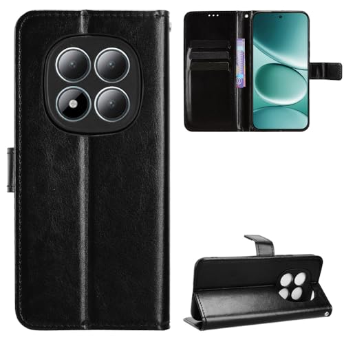 Ebzzliy Cover per Xiaomi Redmi Note 15 Pro 4G, Pelle Premium Portafoglio Slot per Schede Chiusura Magnetica Custodia, Antiurto Case, Nero