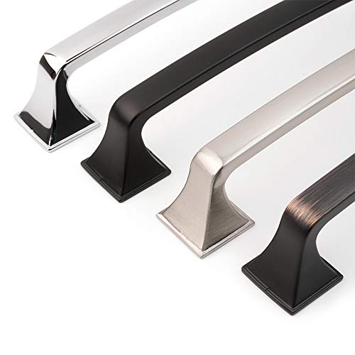 Koofizo Big Square Foot Cabinet Arch Pull - Black Furniture Handle, 5 Inch/128mm Screw Spacing, 10-Pack for Kitchen Cupboard Door, Bedroom Dresser Drawer, Bathroom Wardrobe Hardware - Thumbnail 3