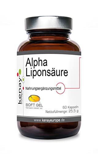 Alpha Liponsäure ALA - 200mg pro Tagesdosis - 60 Kapseln Soft Gel - KENAY EUROPE Cover