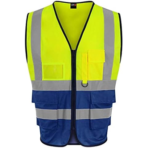 PRO RTX Hi-Vis Executive Waistcoat Yellow/Royal Blue XXL Cover