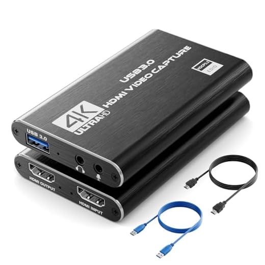 Placa de captura Nintendo Switch, placa de captura de vídeo HDMI 4K, placa de captura de jogos, dispositivo de captura de vídeo 1080p 60FPS, cartão de captura HDMI para USB 3.0 para streaming,