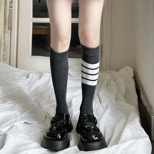Women's Knee High Socks Athletic Thigh High Stripe Stockings Tube Outdoor Sport Socks3
