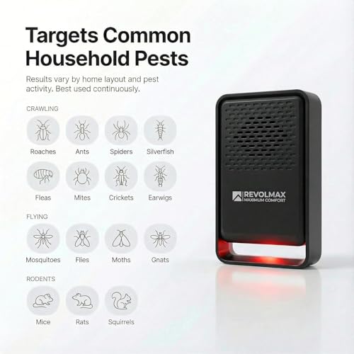 Image of Ultrasonic Pest Control Repeller - Electronic & Ultrasound, Indoor Plug-in Repellent - Get rid of - Rodents, Mice, Squirrels, Bats, Insects, Bed Bugs, Ants, Fleas, Spiders, Roaches (3 Pack, Black)