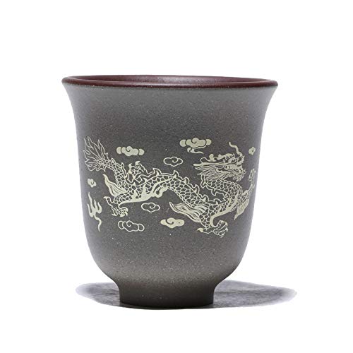 Exquisite Youlong Tea Bowl Handmade Green Clay Purple Clay Master Cup Houseware Tea Cup Tea Set Small Tea Bowl Handmade Tea Set Saucer