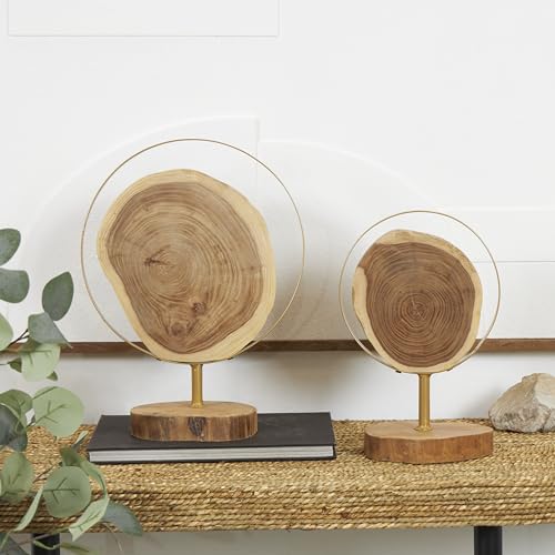 Escultura Decorativa Abstracta de Madera Deco 79 Set 2 14" 11" miniatura 5