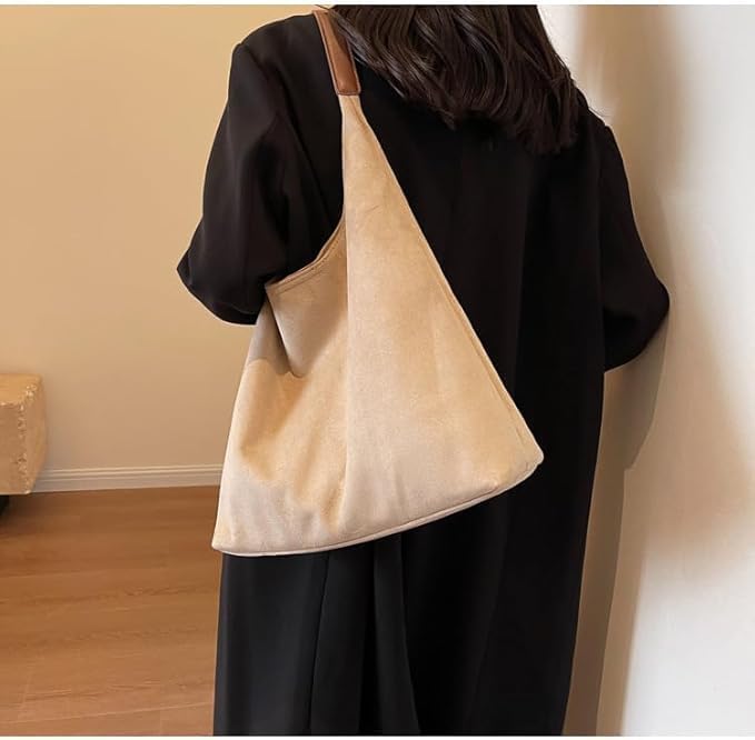 Suede Bag for Women Hobo Bag Slouchy Purse Fashionable Leather Shoulde Office Tote Handbag