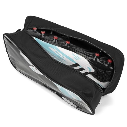 Linkidea 2 Pack Soccer Shoe Carrying Bag, Soccer Cleats Storage Bag, Fit Up to US Men Size 13 Soccer Shoes, Compact Soccer Boots Duffle Bag with Water Resistant Design (Black)4