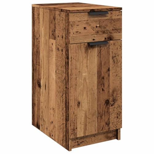 Qnhdfrt Armoire de bureau aspect bois vieilli - Armoire d'appoint avec tiroir et compartiments - Étagère de bureau en bois pour documents - Compact 33 x 50 x...