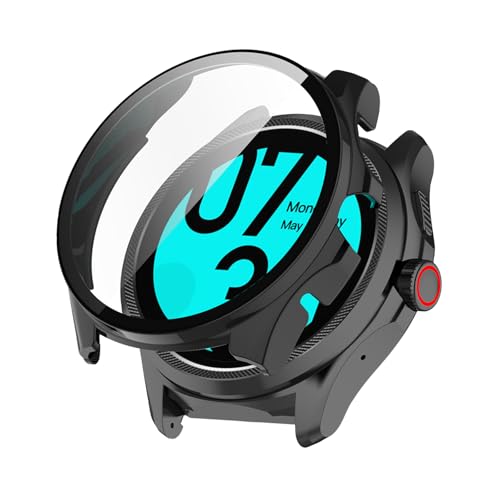 For Ticwatch Pro 5 Enduro ケース 保護 ガラスフィルム 一体型 カバー YANMONGI 強化ガラス 保護フィルム 高タッチ感度 防塵 高透過率 防指紋 全面保護 衝撃吸収 簡易着脱 保護カバー Ticwatch Pro 5 En
