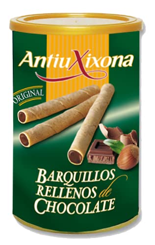 Antiu Xixona - Barquillos Rellenos de Chocolate Xixona Lata, 200 g