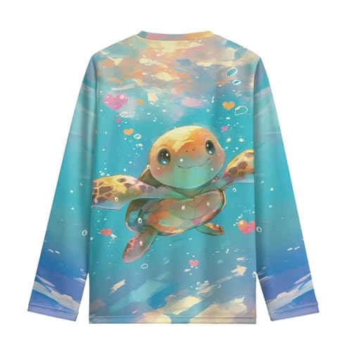 Image of Girls Cartoon Print Long Sleeve Graphic Tee Casual Crew Neck T-Shirts for 3-16 Years Little Girls
