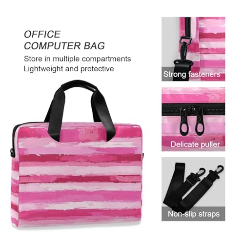 Funda para portátil 15.6 pulgadas con asa y correa rosa miniatura 6