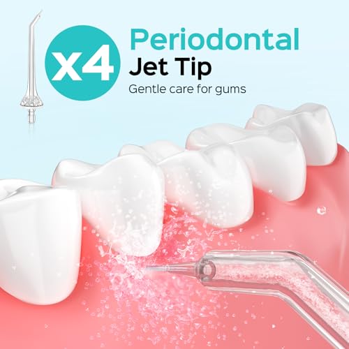COSLUS Water Flosser Pick For Teeth Tip: 4-Pcs Periodontal Jet Tip Replacement Heads For Deep Clean Gum, Only Compatible with Water Flosser Pick C30 (FC5360)