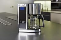 Russell Hobbs Kaffeemaschine [Digitaler Timer, Brausekopf für optimale Extraktion&Aroma] Elegance (max 10 Tassen, 1,25l Glaskanne, Warmhalteplatte, 1600W) Filterkaffeemaschine 23370-56 – Ansicht 6