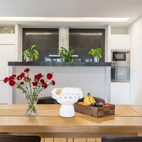 Vase en résine blanc incassable solution fleurs séchées salon