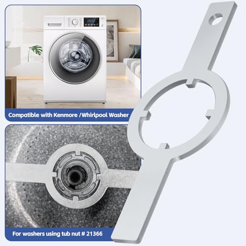 Image of 21366 Spanner Wrench for Whirlpool /Kenmore Washer, Washer Tub Wrench | Washing Machine Spanner Wrench, Steel Tub Nut WrenchTool for Washer Machine Repair & Maintenance Tool