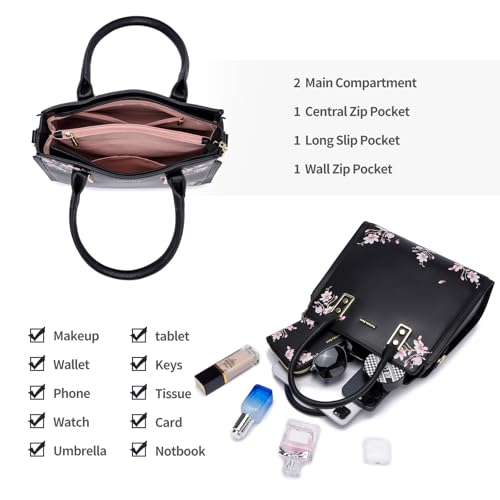 Image of Pomelo Best Purses and Handbags for Women with Multiple Pockets, Leather Top Handle Satchel Fashion Tote Shoulder Bags Ladies