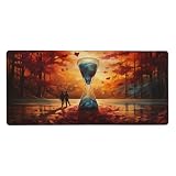 Tappetino Mouse Paesaggio, Clessidra Mousepad XXL 600x300x3 mm, Tappetino per Mouse Esteso, Multifunzione Tappetino Pc, Accessori Scrivania, Durevole e Facile da Pulire,Impermeabile e Antiscivolo