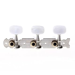 Musiclily Pro Mécaniques 3x3 pour Guitare Classique, Nickel Bouton Ovale Blanc – Image 4