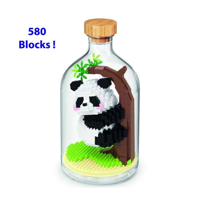 WiseHawk Kit of miniature blocks to assemble insects and small animals. Includes methacrylate bottle to protect the construction. Panda Bear - Image 3
