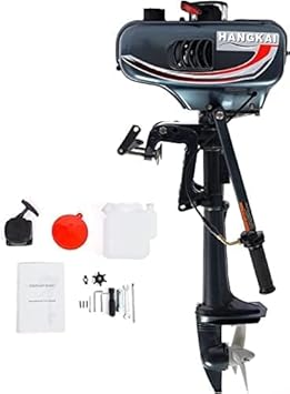 2 Stroke 3.5Hp Outboard Motor, 49CC Gasoline Power Boat Motor Engine with CDI System, Outboard Engine, Mud Motor Kit, Water Power Equipment for Plate Stern Plate Height of 16.5 Inches Boat