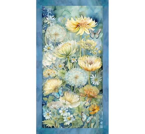 Timeless Treasures - Forest Whisper - 24.5 Floral & Butterflies Panel - Multi