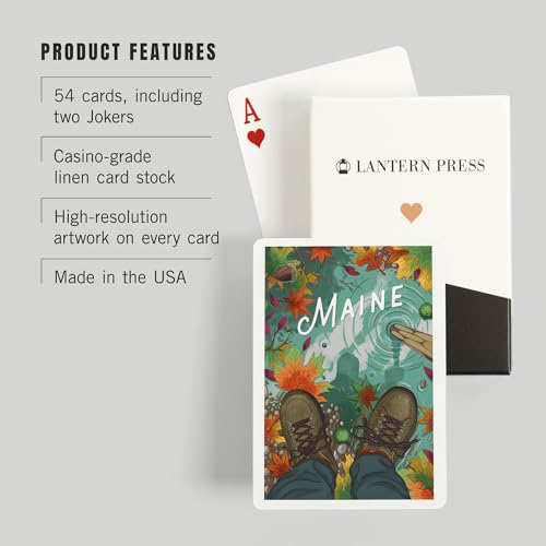 Lantern Press Maine Embrace The Elements naipes poker miniatura 3