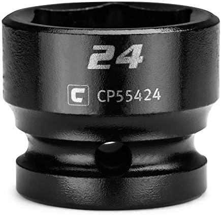 Capri Tools 24 mm Stubby Impact Socket, 1/2 in. Drive, 6-Point, Metric (CP55424)