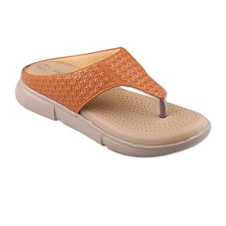 ORTHO CLUB Orthopedic Slippers for Women | Cloud-Soft Cushioned Flip Flops | Anti-Slip Sole | Lightweight Comfort Sandals for Home, Office & Outdoor WSP_67_TAN_4