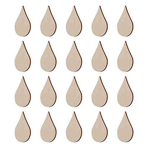 20 Pezzi Forme Di Legno Per L'artigianato Decorazioni Pendenti Trucioli Di Legno Lacrima Incompiuta in Artigianato Del Legna Segatura Goccia D'acqua Bambù