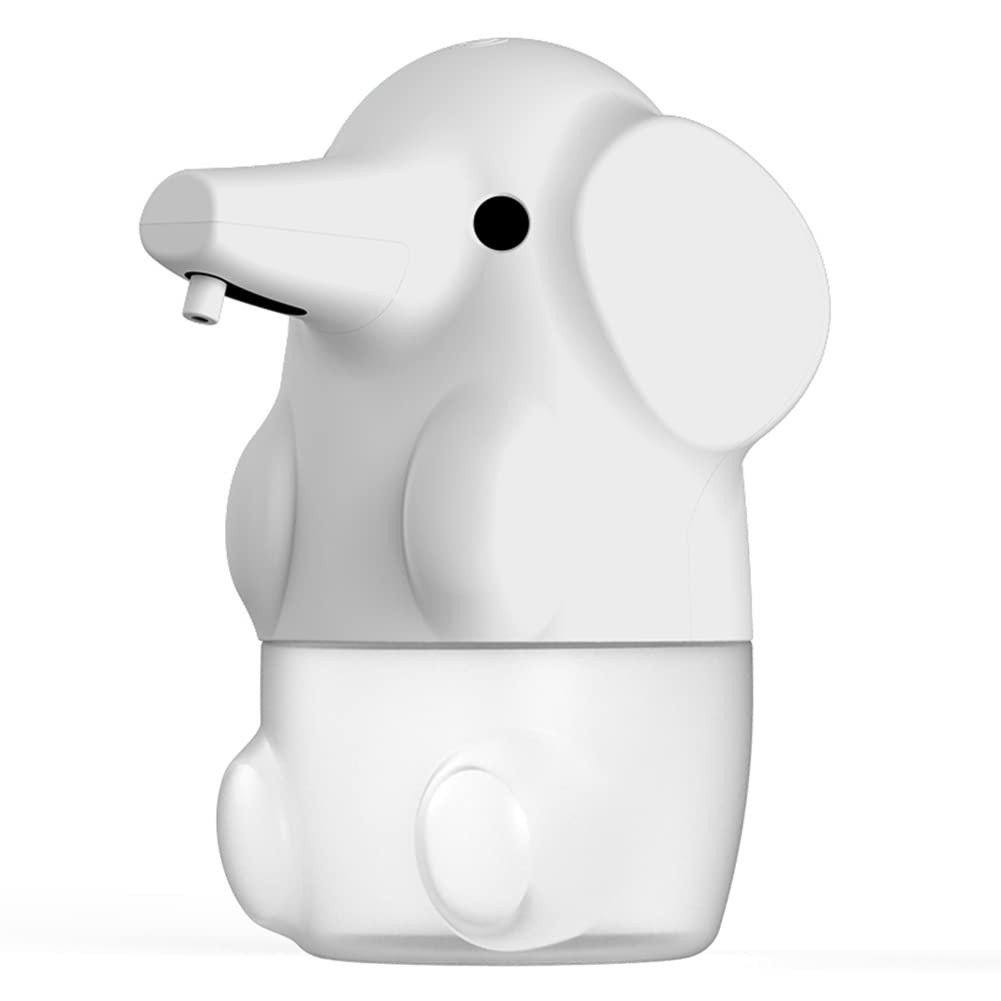 CTRLZS Automatic Soap Dispenser, Kids Foaming Soap Dispenser Touchless Rechargeable, Cute Animal Touchless Dispenser (White)