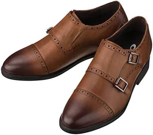 CALTO Men's Invisible Height Increasing Elevator Shoes - Brown Leather Slip-on Ultra Lightweight Dress Loafers - 2.8 Inches Taller - G65771 - Size 9 D(M) US | Image 3
